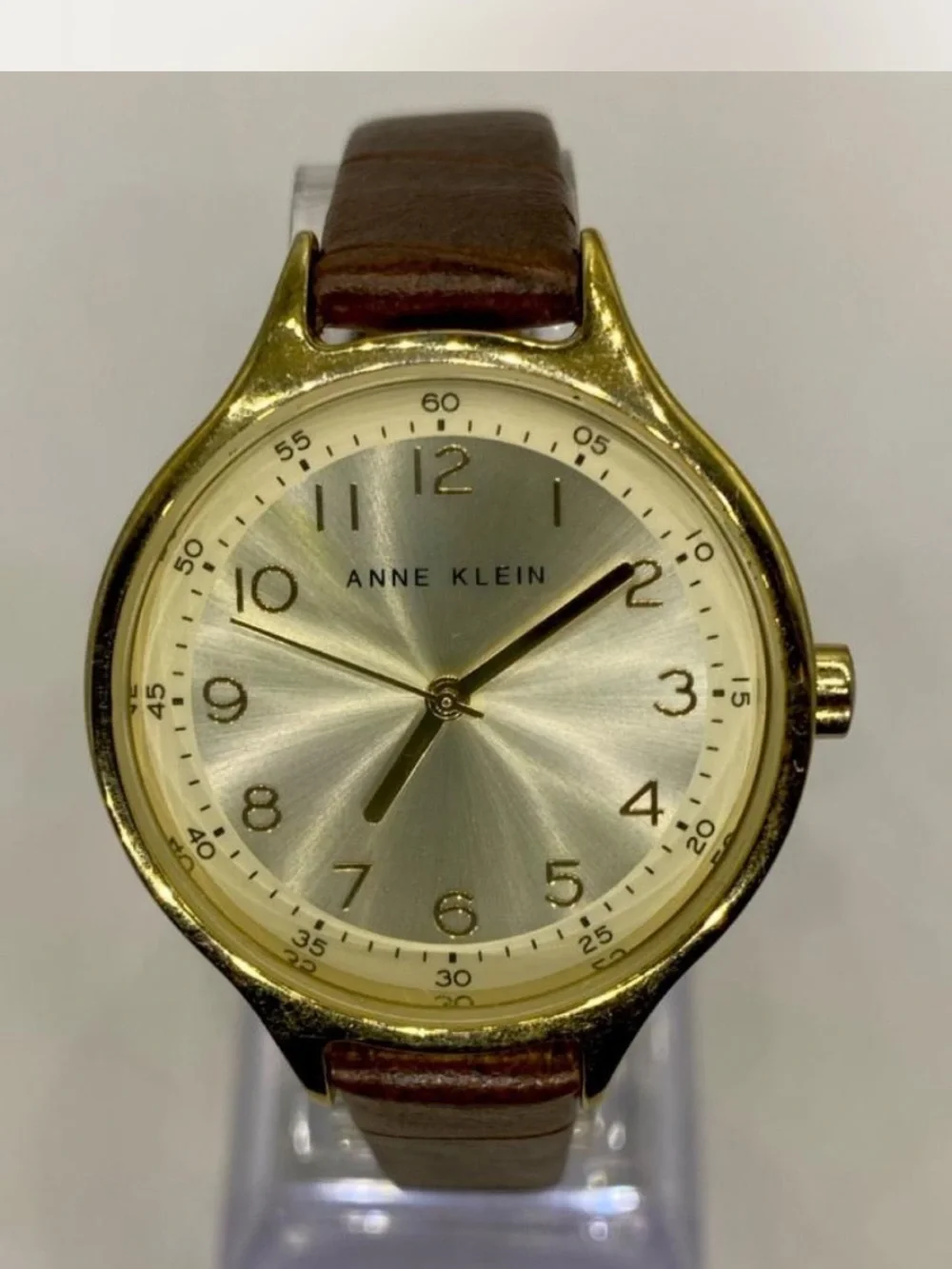** Anne Klein  ^^^ Women's Gold Dial  Leather Strap Watch * Mocha” ^*^